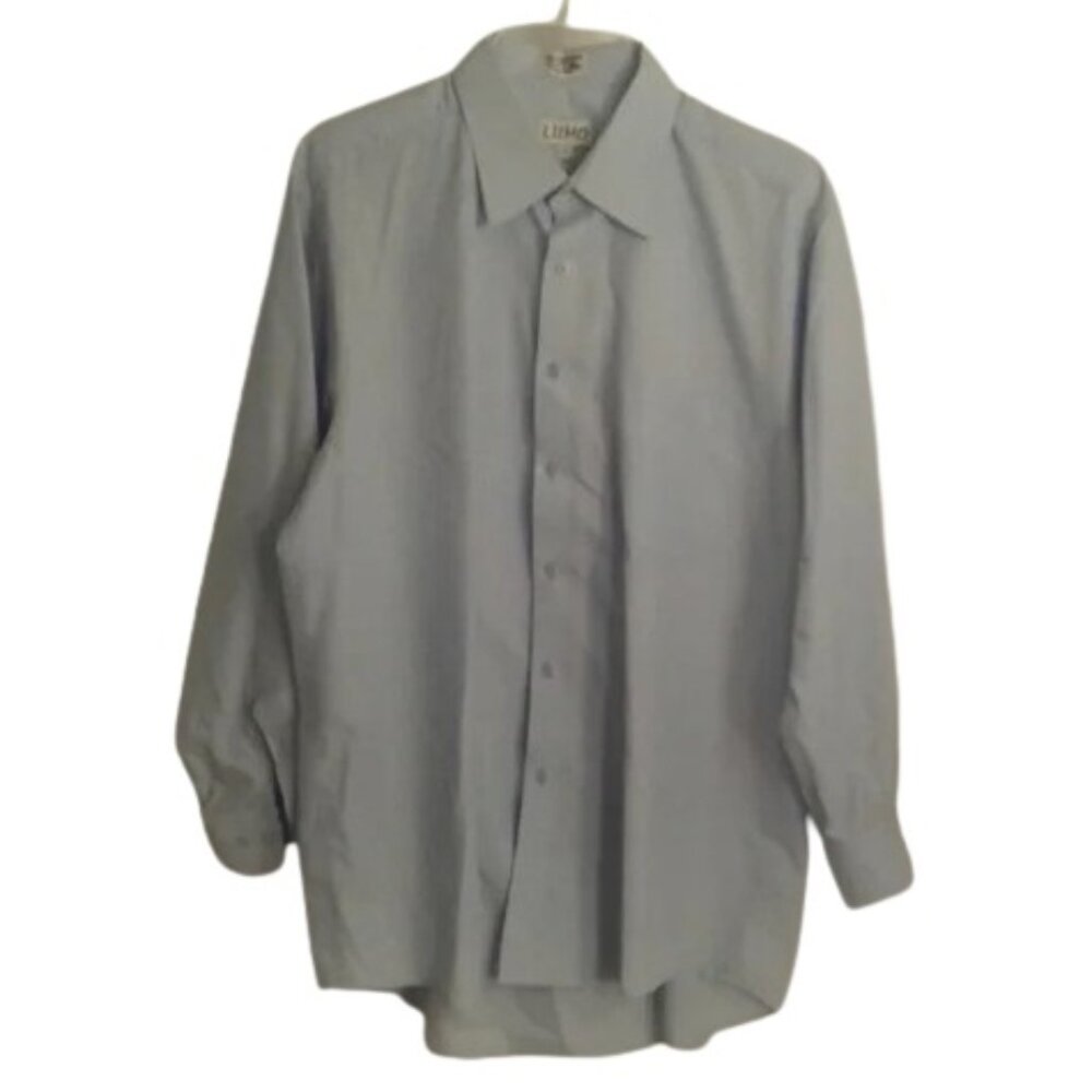 Lumo 17 Men's Dress shirt blue Button Up Long Sleeve Chest Pocket